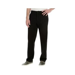 Lee No Iron Relaxed Fit Flat Front Mens Black Pants Size 36/29 NWT